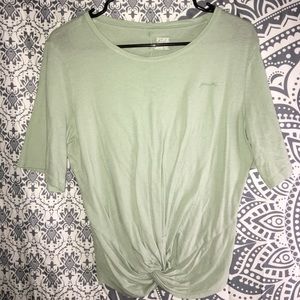 PINK tie in front t-shirt